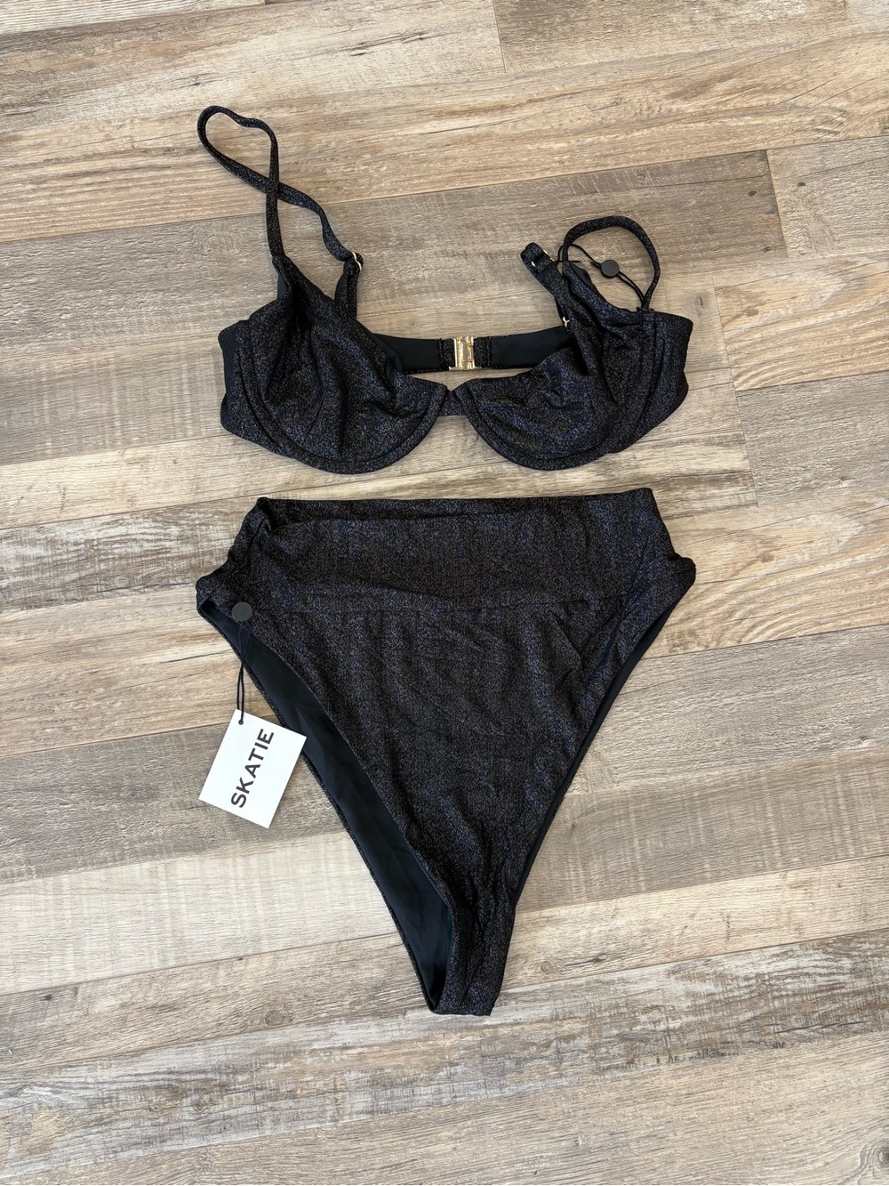 Skatie Black Shimmer Bikini